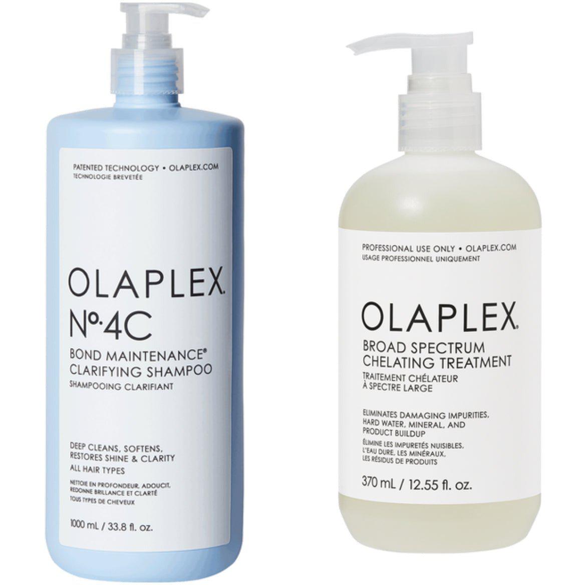 Olaplex No. 4C Clarifying Shampoo,33.8oz, Broad Spectrum Chelating Treatment,12.55oz DUO-
