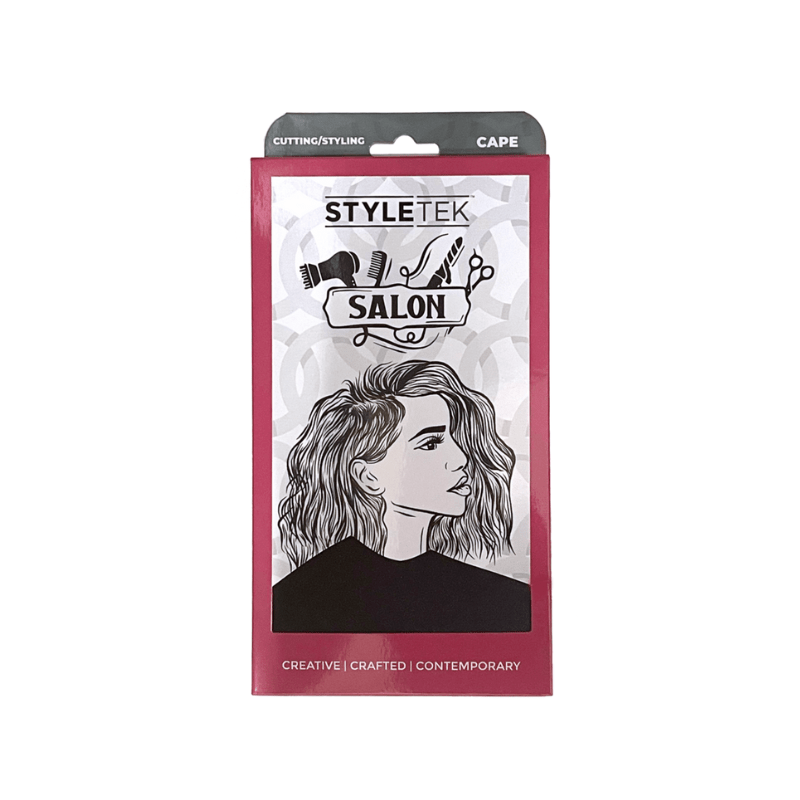 The Warehouse Salon Styletek Solid Black Smooth Cutting Cape 45x60