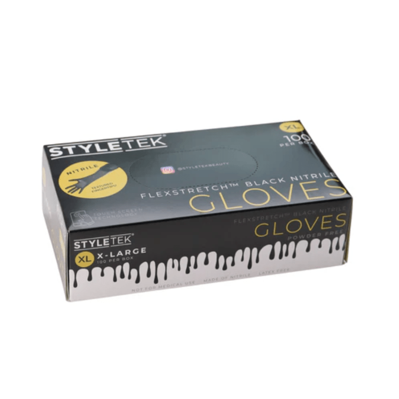 The Warehouse Salon Styletek Black Nitrile Gloves 100pk detail view