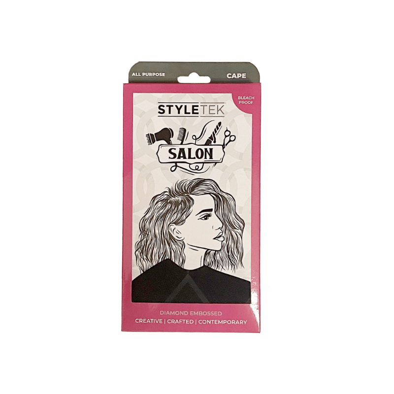 The Warehouse Salon Styletek Embossed Black All-Purpose Cape 45x60
