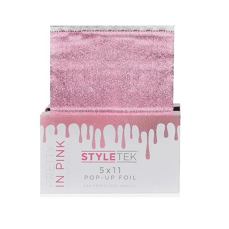 The Warehouse Salon Styletek Pretty In Pink Embossed Pop-Up Foil 500ct 5x11