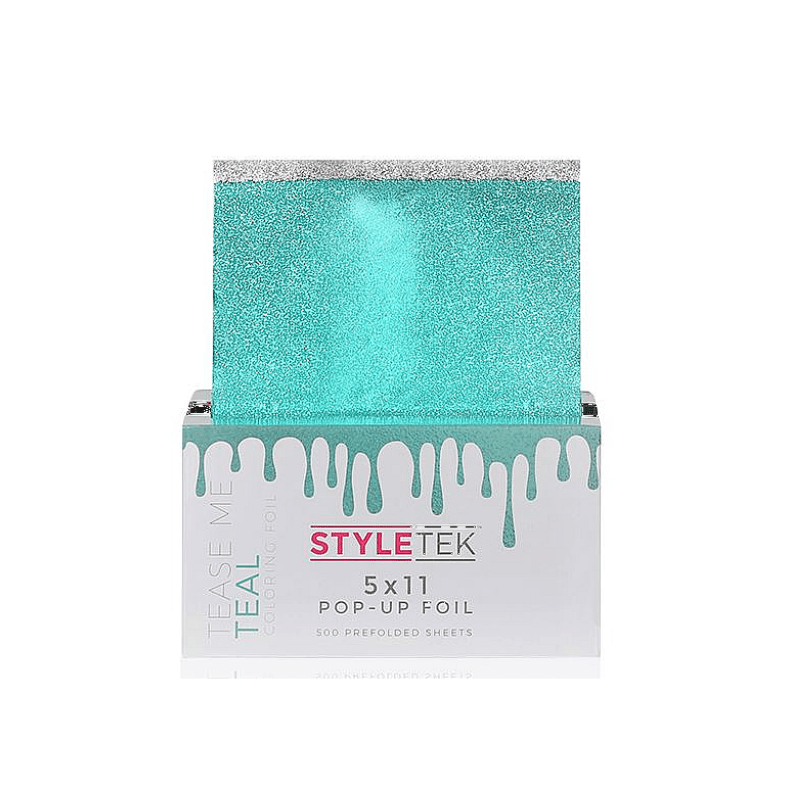 The Warehouse Salon Styletek Tease Me Teal Embossed Pop-Up Foil 500ct 5x11