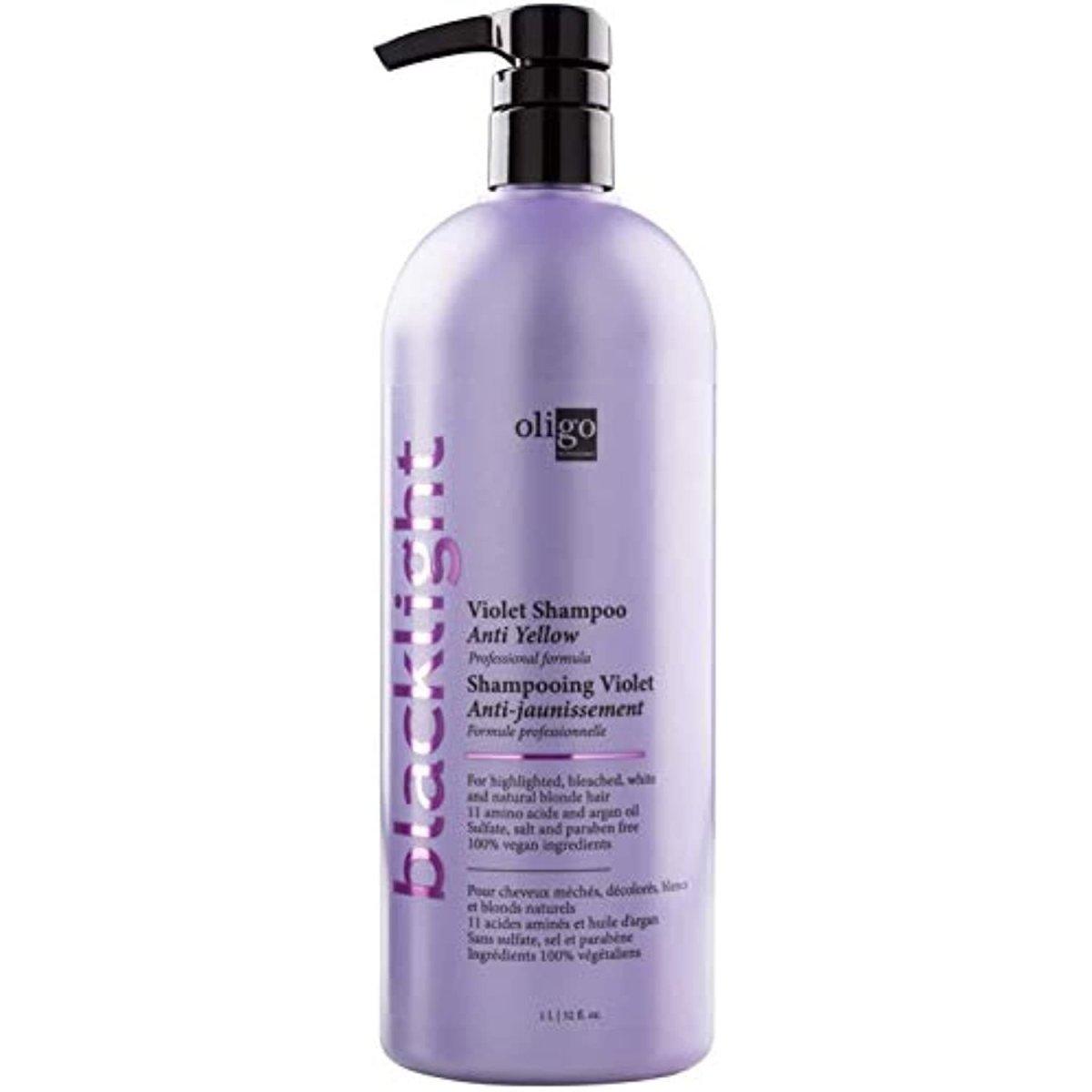 The Warehouse Salon Oligo Blacklight Violet Shampoo Anti-Yellow back view